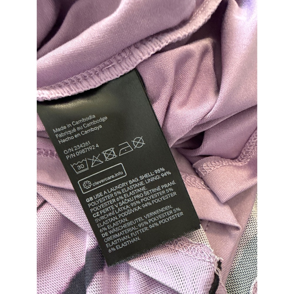 H&M Divided Purple Black Mesh Tie Dye Lettuce Edge Seam Bodycon Mini Dress Small - Picture 5 of 5